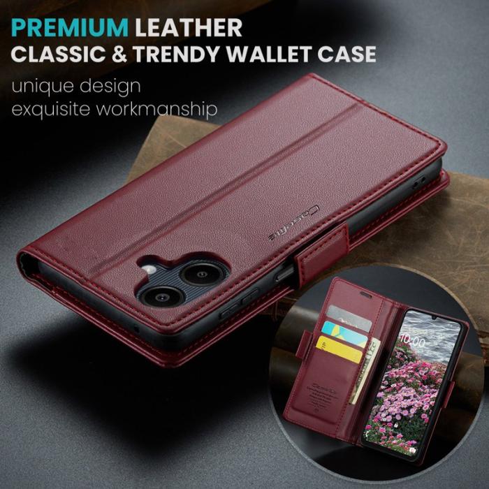 Caseme - CASEME Plånboksfodral Konstläder för Samsung Galaxy A06 4G - Röd