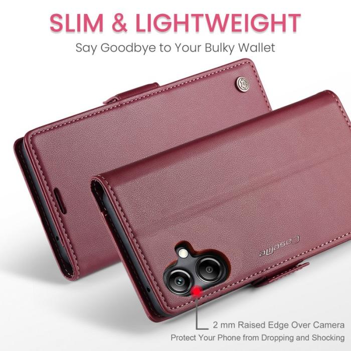 Caseme - CASEME Plånboksfodral Konstläder för Samsung Galaxy A06 4G - Röd