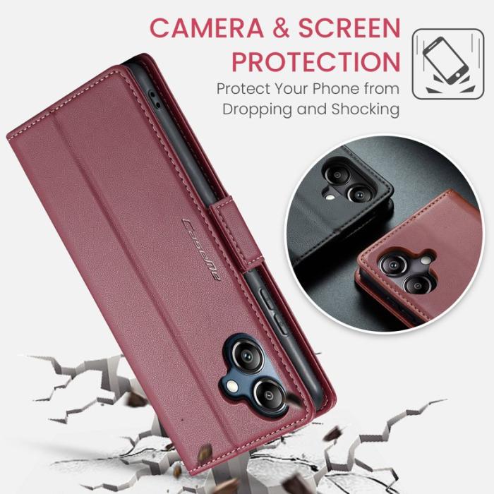 Caseme - CASEME Plånboksfodral Konstläder för Samsung Galaxy A06 4G - Röd