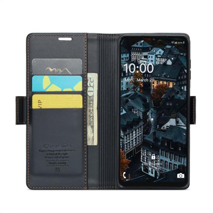 Caseme - CASEME Plånboksfodral Konstläder för Samsung Galaxy A06 4G - Svart