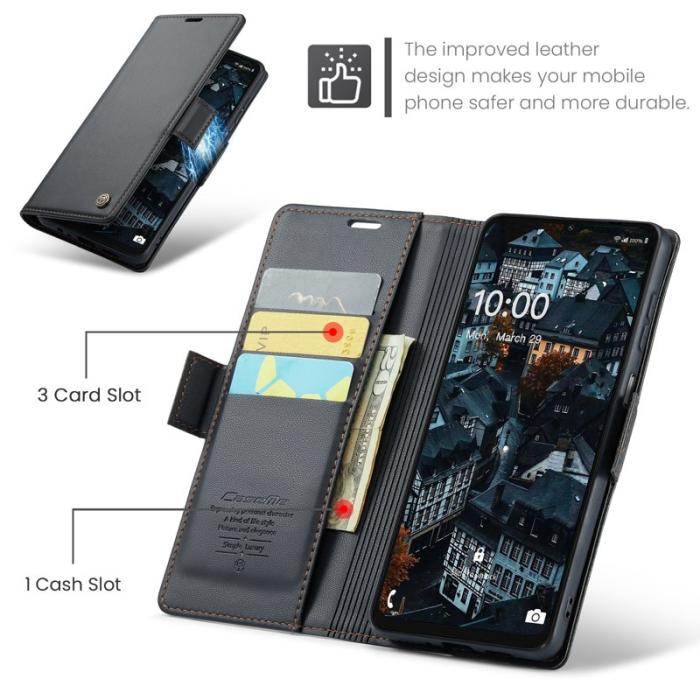 Caseme - CASEME Plånboksfodral Konstläder för Samsung Galaxy A06 4G - Svart