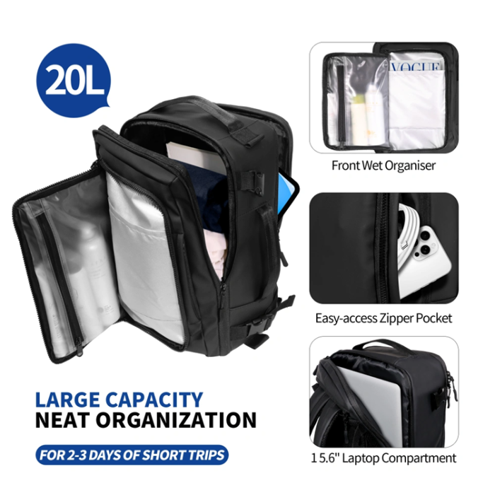 Tech-Protect - Tech-Protect Travel DatorRyggsäck 20L Defender - Svart