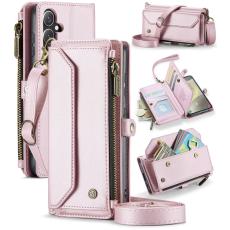 Caseme - CASEME Pl&aring;nboksfodral Konstl&auml;der f&ouml;r Samsung Galaxy S24 - Rosa
