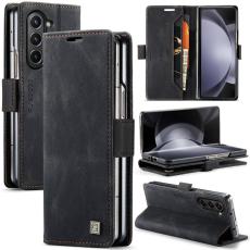 AUTSPACE - AUTSPACE Samsung Galaxy Z Fold5 Fodral KonstL&auml;der - Svart
