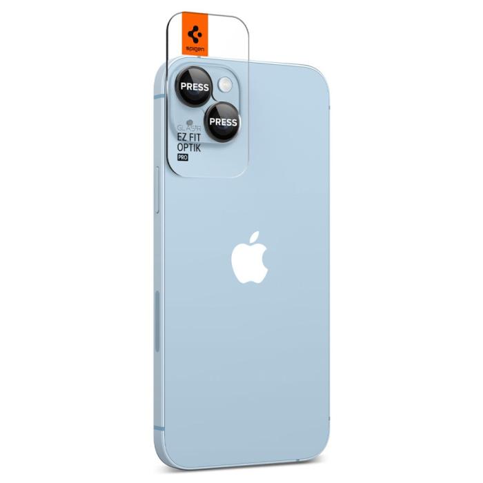 Spigen - Spigen [2-PACK] iPhone 14/14 Plus Kameralinsskydd i Härdat Glas Optik Pro