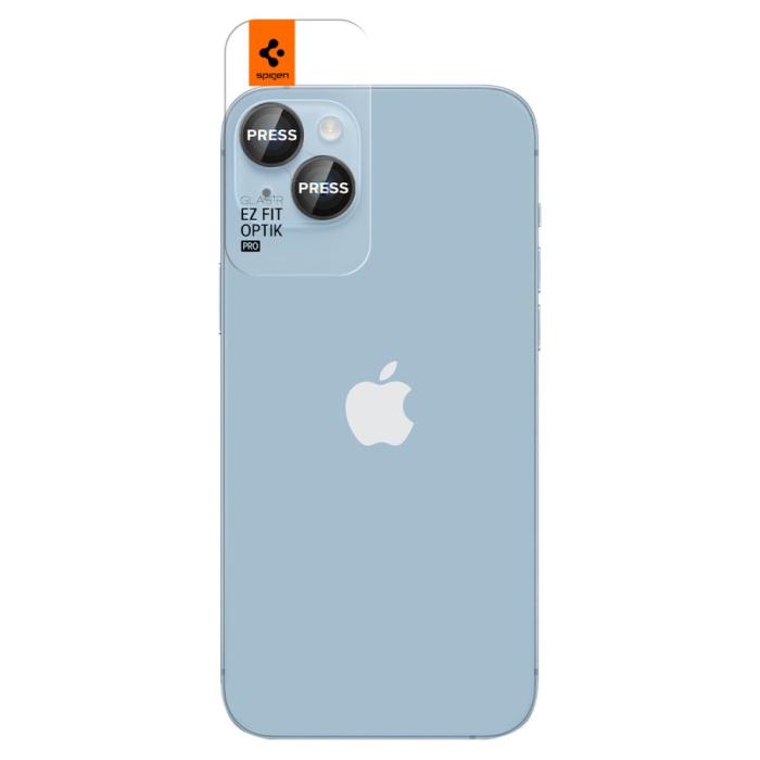 Spigen - Spigen [2-PACK] iPhone 14/14 Plus Kameralinsskydd i Härdat Glas Optik Pro