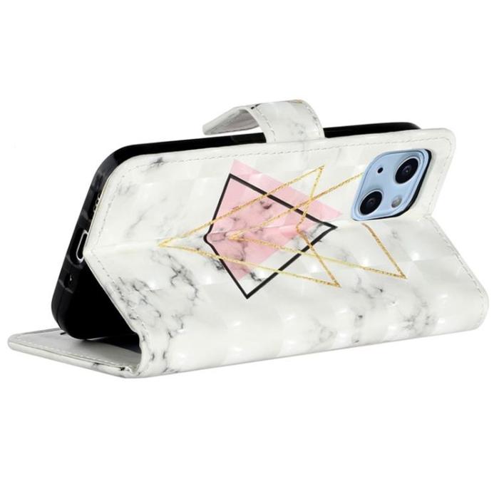 OEM - iPhone 14 Pro Max Plånboksfodral 3D Pattern - Triangle