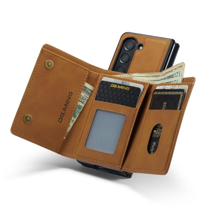 DG.MING - DG.MING Magnetiskt Avtagbart Plånboksfodral Samsung Galaxy Z Fold5 Brun
