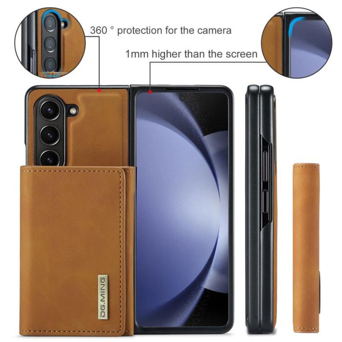 DG.MING - DG.MING Magnetiskt Avtagbart Plånboksfodral Samsung Galaxy Z Fold5 Brun