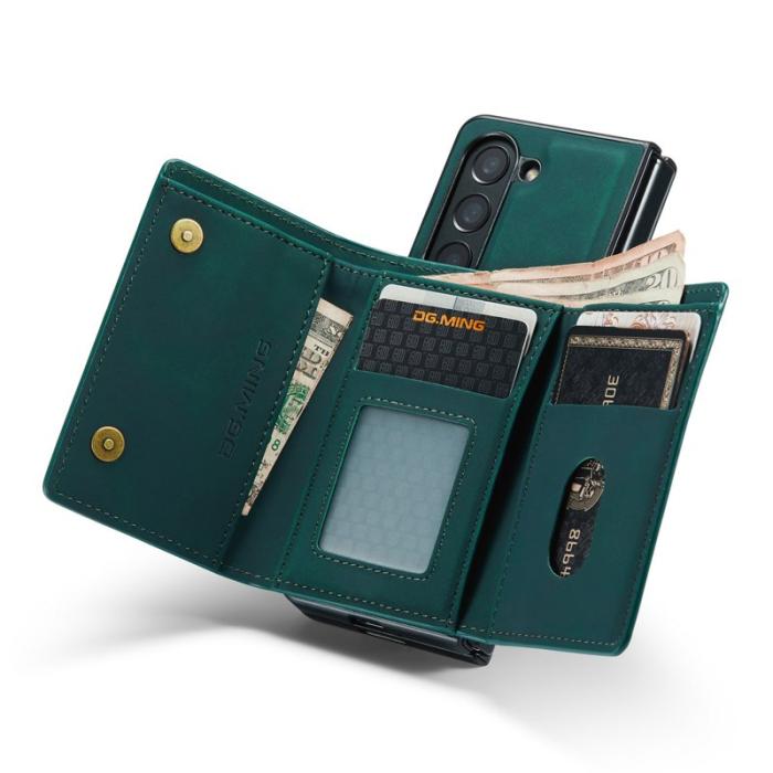 DG.MING - DG.MING Magnetiskt Avtagbart Plånboksfodral Samsung Galaxy Z Fold5 Grön