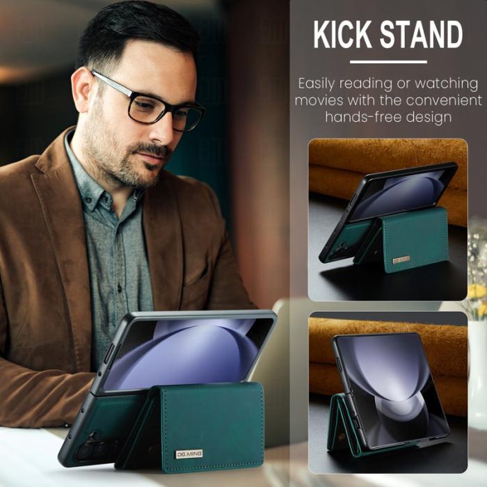 DG.MING - DG.MING Magnetiskt Avtagbart Plånboksfodral Samsung Galaxy Z Fold5 Grön