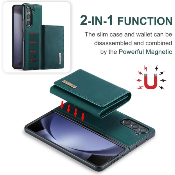 DG.MING - DG.MING Magnetiskt Avtagbart Plånboksfodral Samsung Galaxy Z Fold5 Grön