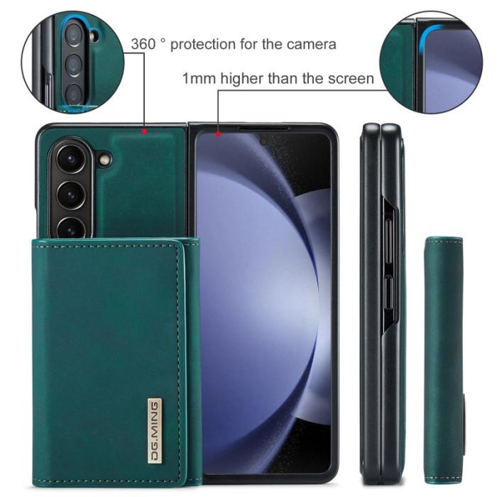 DG.MING - DG.MING Magnetiskt Avtagbart Plånboksfodral Samsung Galaxy Z Fold5 Grön