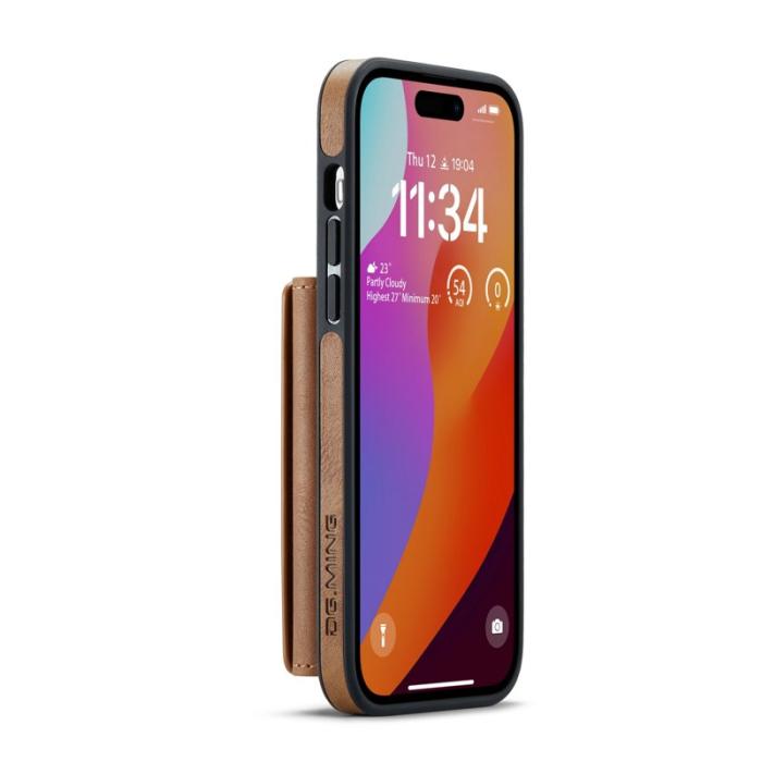 DG.MING - DG.MING M5 Series Mobilskal till iPhone 16 Pro Konstläder Magnetiskt Brun