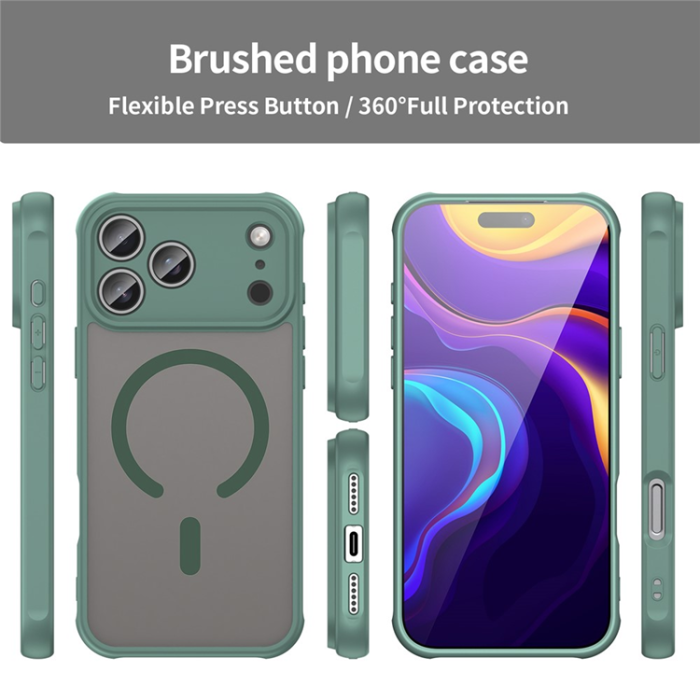 A-One Brand - iPhone 17 Pro Max Mobilskal MagSafe Anti Drop - Grön