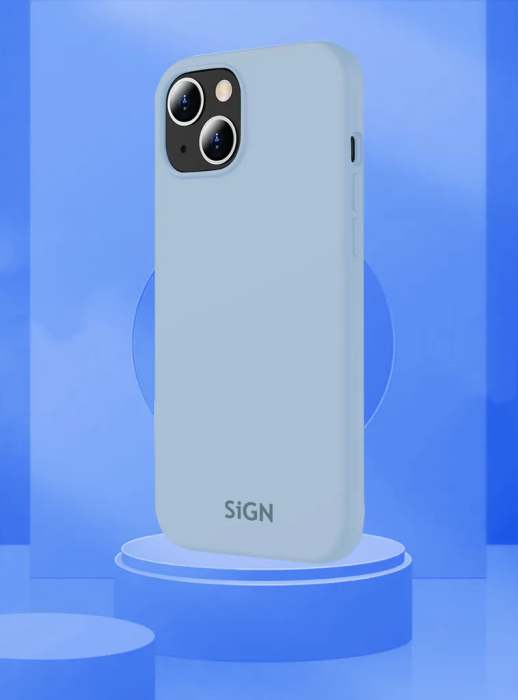 SiGN - SiGN iPhone 15 Plus Mobilskal Liquid Silikon - Ljusblå