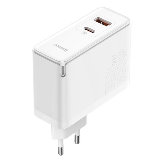 BASEUS - Baseus GaN Väggladdare USB Till Typ-C 100W - Vit