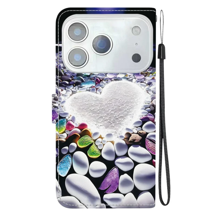 A-One Brand - iPhone 17 Pro Max Plånboksfodral Med Lanyard - Heart Shape