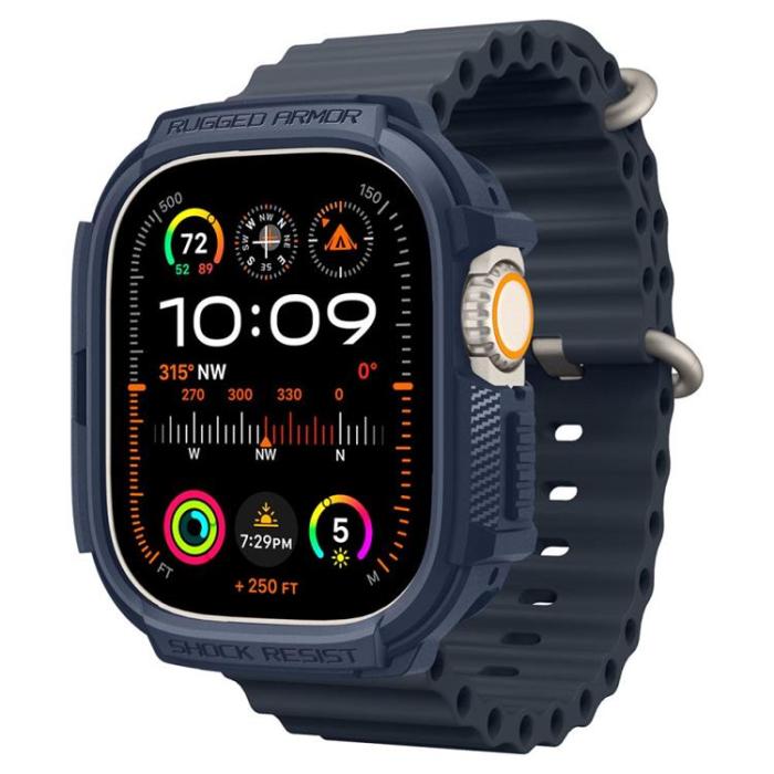 Spigen - Spigen Apple Watch Ultra 1/2 (49mm) Skal Rugged Armor - Blå