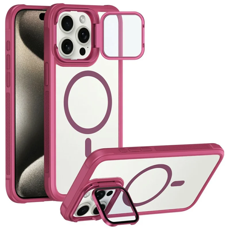 iPhone 15 Pro Max Mobilskal Magsafe med Linsskyddsstöd (Vinröd) | 2353 | AlltMobil