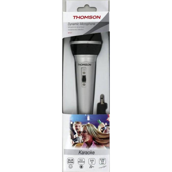 Thomson - THOMSON Mikrofon M151 Dynamisk Silver, XLR Kontakt