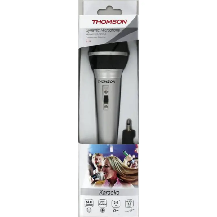 Thomson - THOMSON Mikrofon M151 Dynamisk Silver, XLR Kontakt