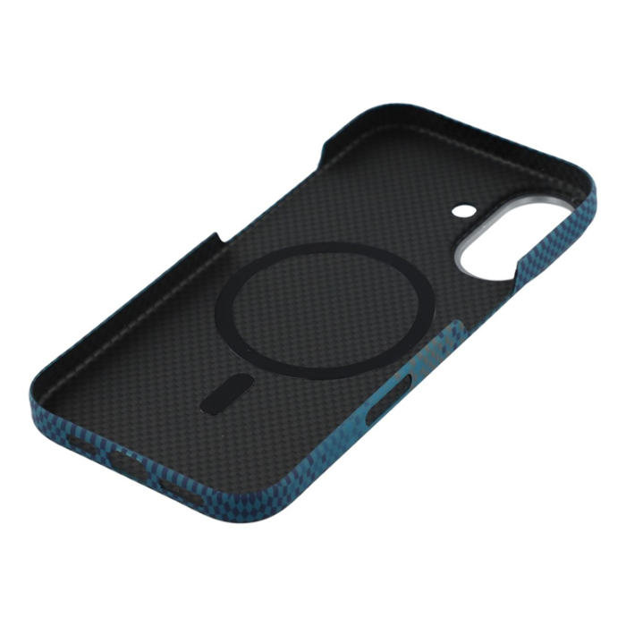 A-One Brand - iPhone 17 Mobilskal MagSafe Carbon Fiber - Solnedgångsblå