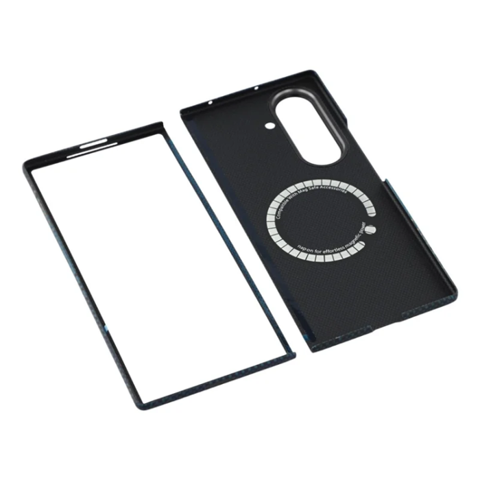 A-One Brand - Galaxy Z Fold 7 5G Mobilskal Aramid Fiber - Blå Floating Weave