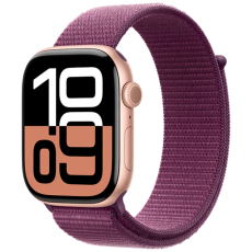 Apple - Apple Watch Series 10 46mm (GPS) Gold (Nylon Band Lila)