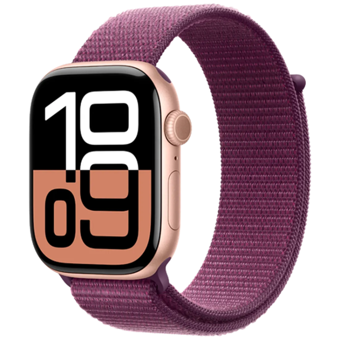 Apple - Apple Watch Series 10 46mm (GPS) Gold (Nylon Band Lila)