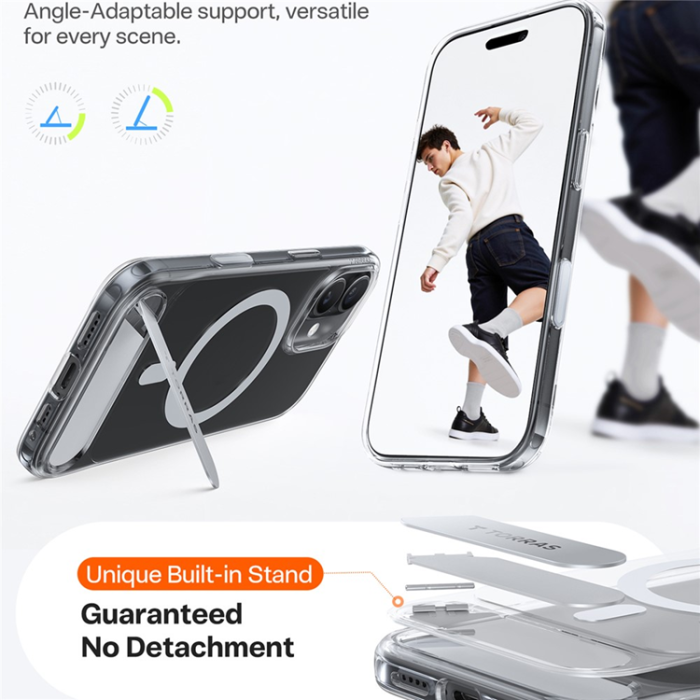 Torras - TORRAS iPhone 17 Mobilskal MagSafe Kickstand - Transparent