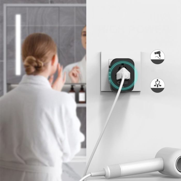 Tech-Protect - Tech-Protect Reseadapter EU/UK/US/AU TA200 - Svart