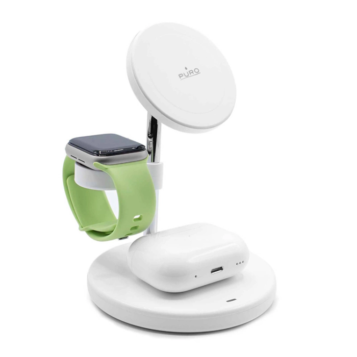 Puro - Puro 3-in-1 Trådlös Laddare Magsafe iPhone, Apple Watch, AirPods