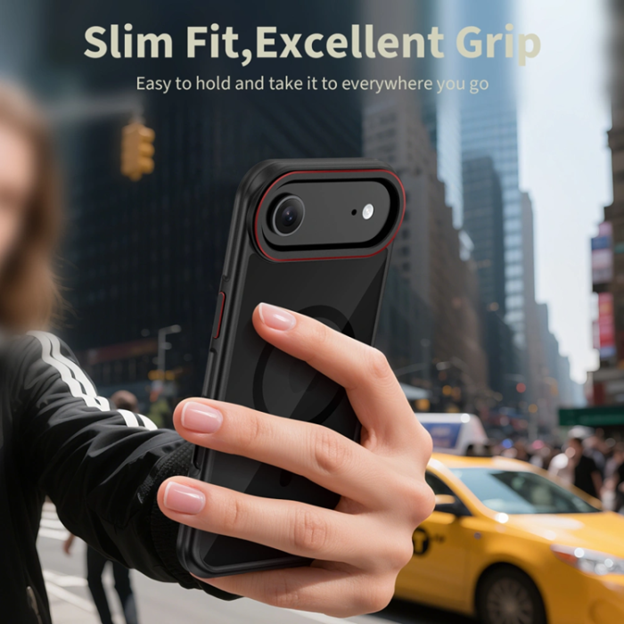 Tech-Protect - Tech-Protect iPhone Air Mobilskal Magsafe Hybrid - Svart/Röd