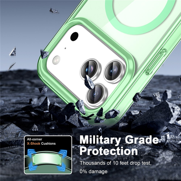 A-One Brand - iPhone 17 Pro Mobilskal MagSafe med PET Skärmskydd - Grön