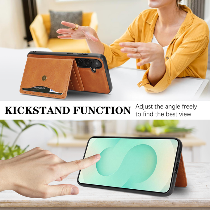 A-One Brand - Galaxy S25 Mobilskal MagSafe Detachable Korthållare Kickstand