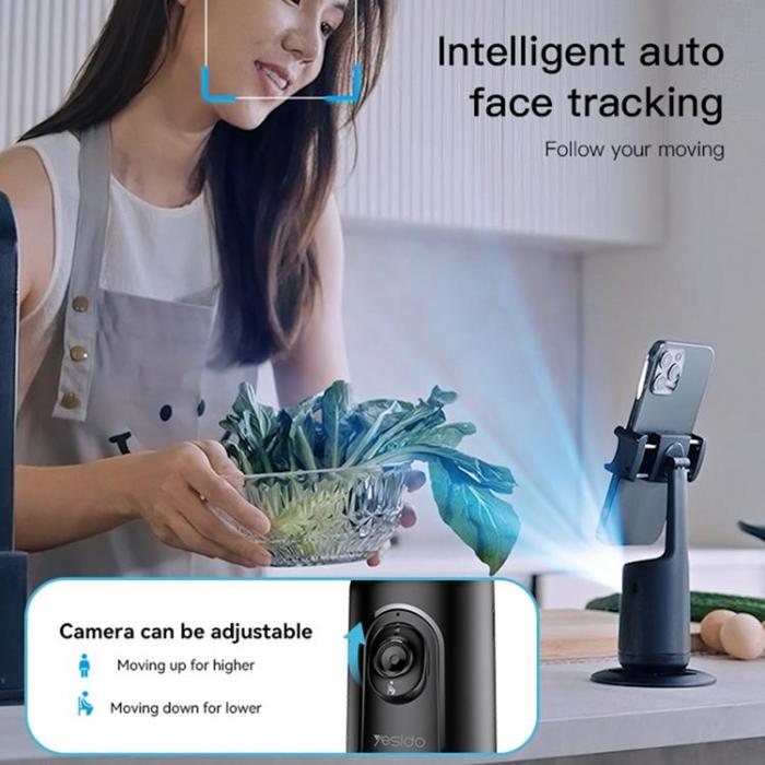 Yesido - YESIDO Gimbal med Ansiktsspårning och Mobilklämma SF15
