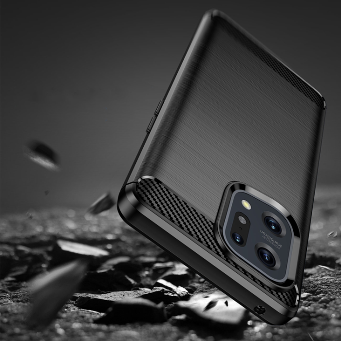 OEM - Oppo Find X5 Mobilskal Carbon Flexible - Svart