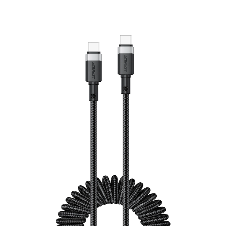 Acefast USB-C - USB-C 3A Kabel 1.2m Spring 480Mb/s - Svart | 3541 | AlltMobil