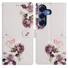 OEM - Samsung Galaxy S26 Plus Fodral M&ouml;nstertryck Flip Konstl&auml;der - Cross Rose