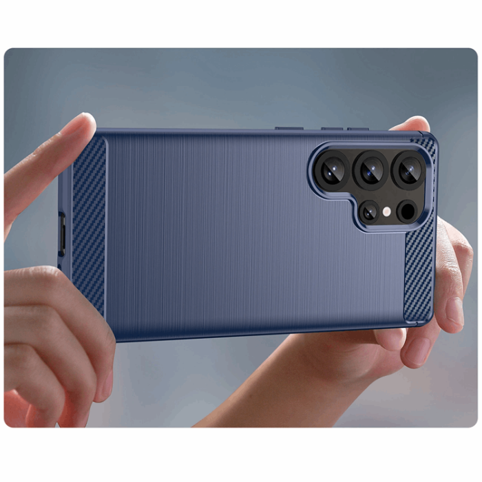 OEM - Galaxy S25 Ultra Mobilskal Carbon Flexible - Blå