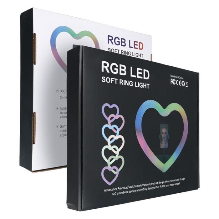 OEM - LED Ring lamp Heart 12 tum med hållare till mobil