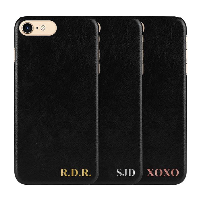 TheMobileStore - Designa själv - iPhone 6/7/8/SE 2020 konstläder skal - SVART