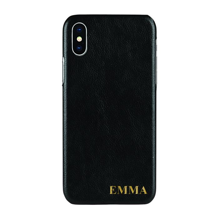 TheMobileStore - Designa själv - iPhone XS/X konstläder skal - SVART