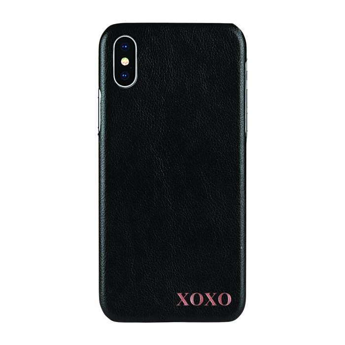 TheMobileStore - Designa själv - iPhone XS/X konstläder skal - SVART