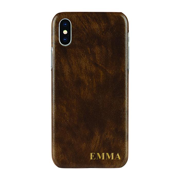 TheMobileStore - Designa själv - iPhone XS/X konstläder skal - BRUN