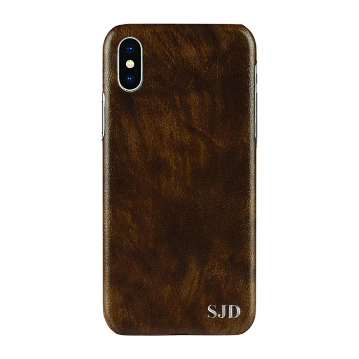 TheMobileStore - Designa själv - iPhone XS/X konstläder skal - BRUN