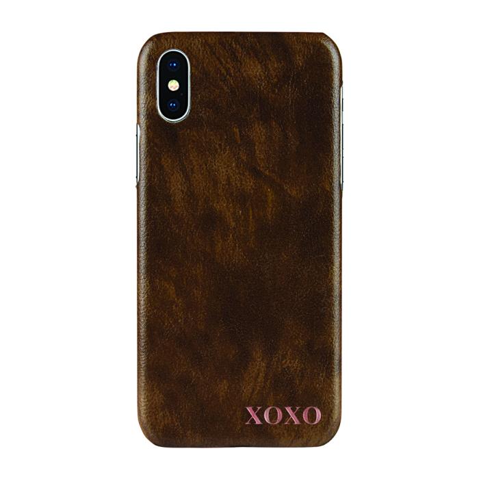 TheMobileStore - Designa själv - iPhone XS/X konstläder skal - BRUN