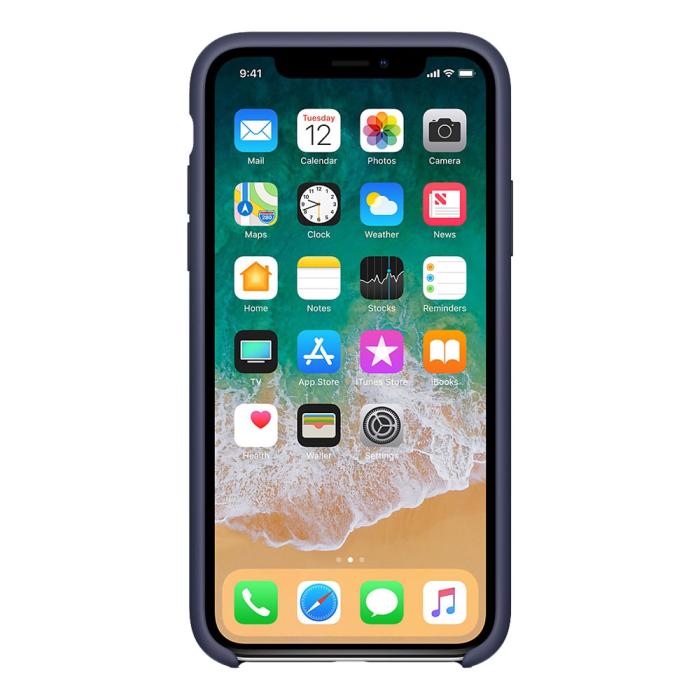 UTGATT4 - Apple Silikonskal Original för iPhone X/XS - Midnattsblå