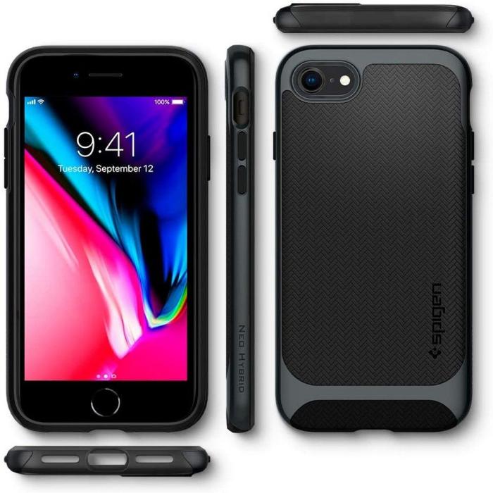 Spigen - Spigen Neo Hybrid Skal iPhone 7/8/SE (2020/2022) - Metal Slate